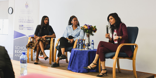 Gita Gopinath, the First Deputy Managing Director of the International Monetary Fund, in conversation with Wits students.